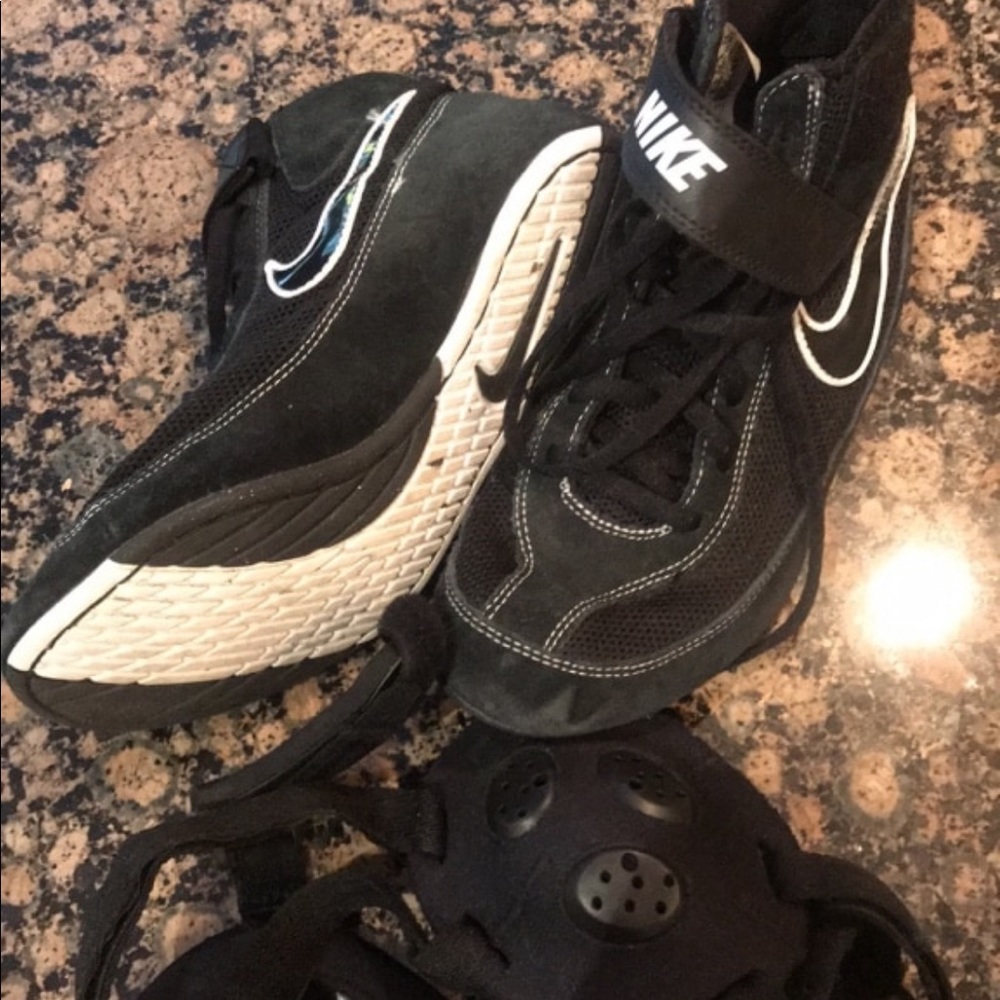 Nike Wrestling Shoes and Headgear